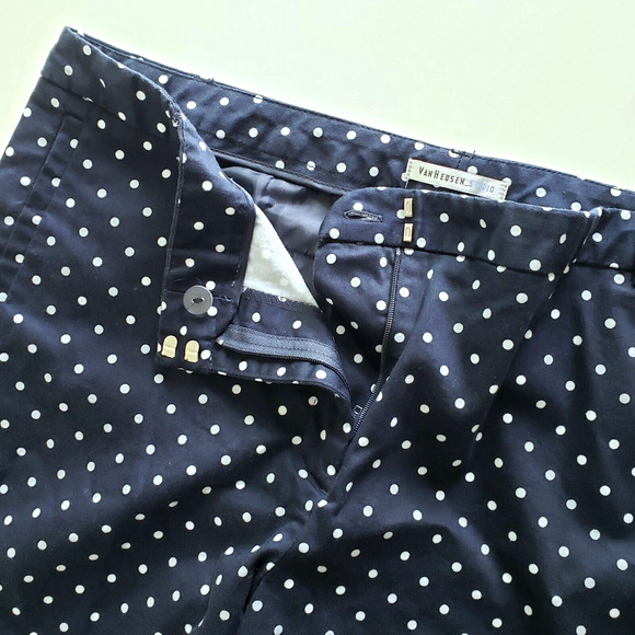 Van Heusen Navy Polka Dot Women's Shorts - Picture 9 of 10